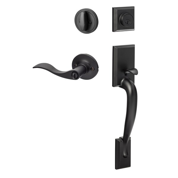 Sure-Loc Hardware Sure-Loc Hardware Madison Handleset, Snowbird Handleset Trim, Flat Black, Left Hand MA507-SB-LH FBL - main